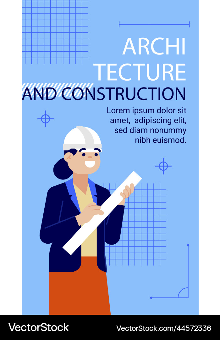 Minimal architecture project post stories Vector Image