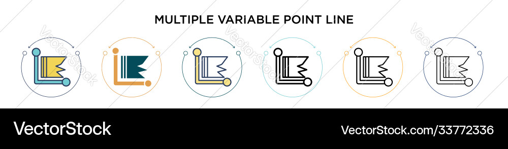 Multiple variable point line icon in filled thin Vector Image