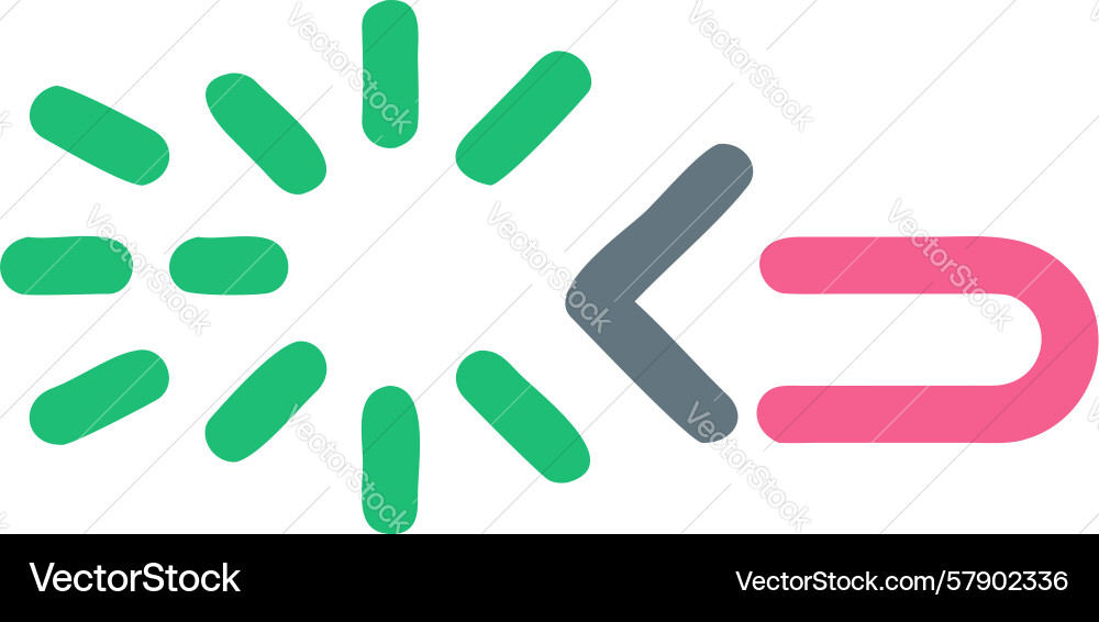 Return data flow reverse process indicator design vector image