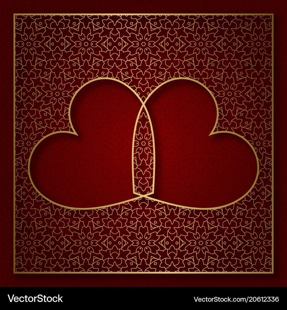 Romantic patterned background with frame of two Romantic patterned background with frame of two vector image