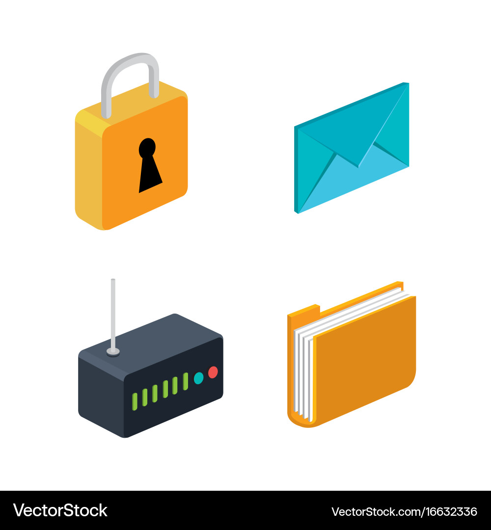 Router folder email security connection technology vector image