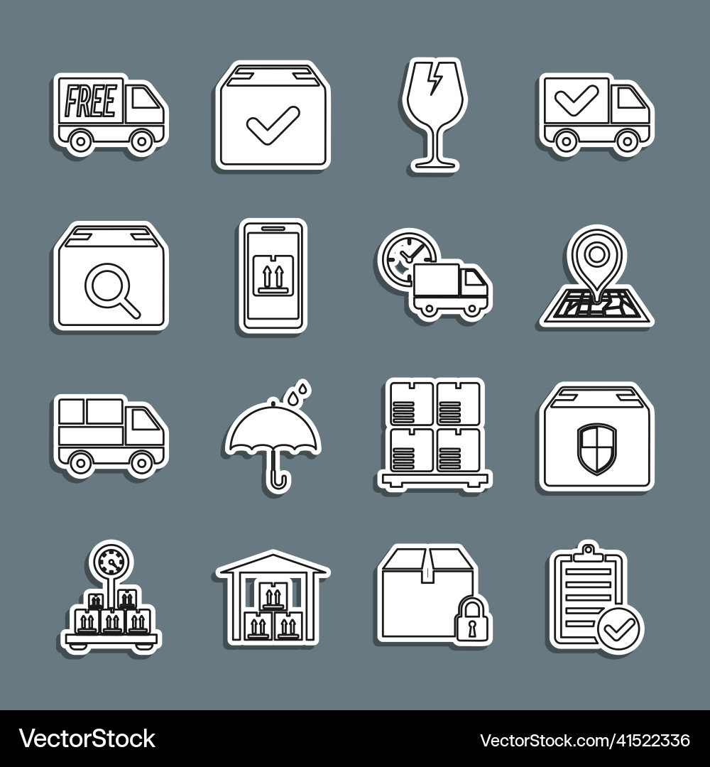 Set line verification of delivery list Vector Image
