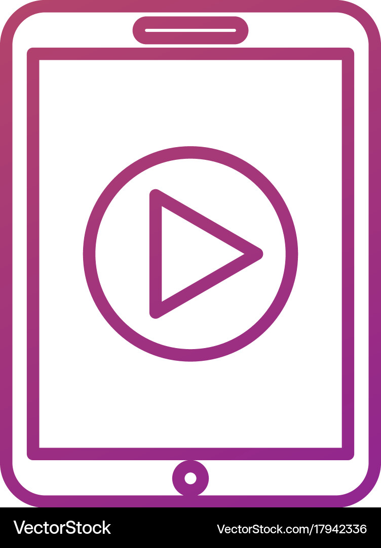 Technology tablet device movie player button vector image