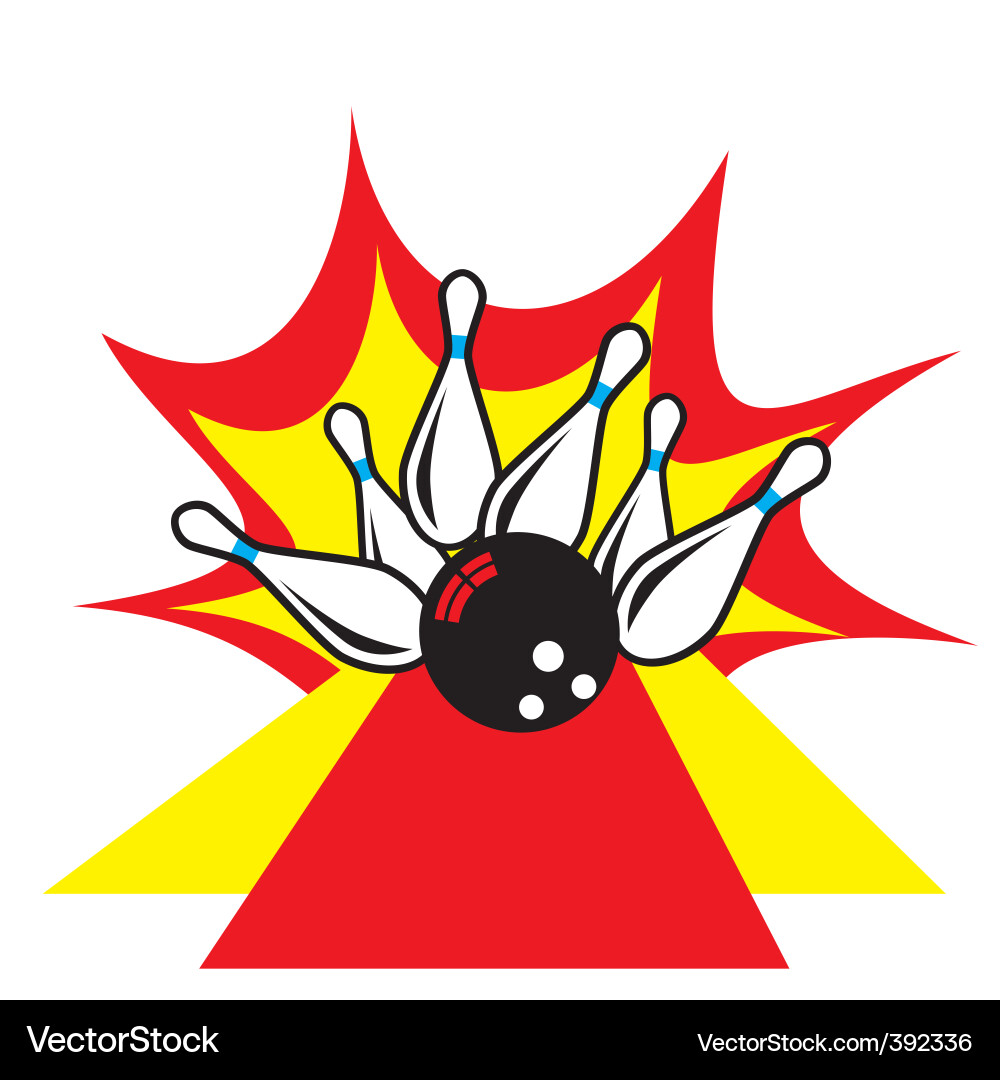 Ten Pin Bowling Action Vector Image
