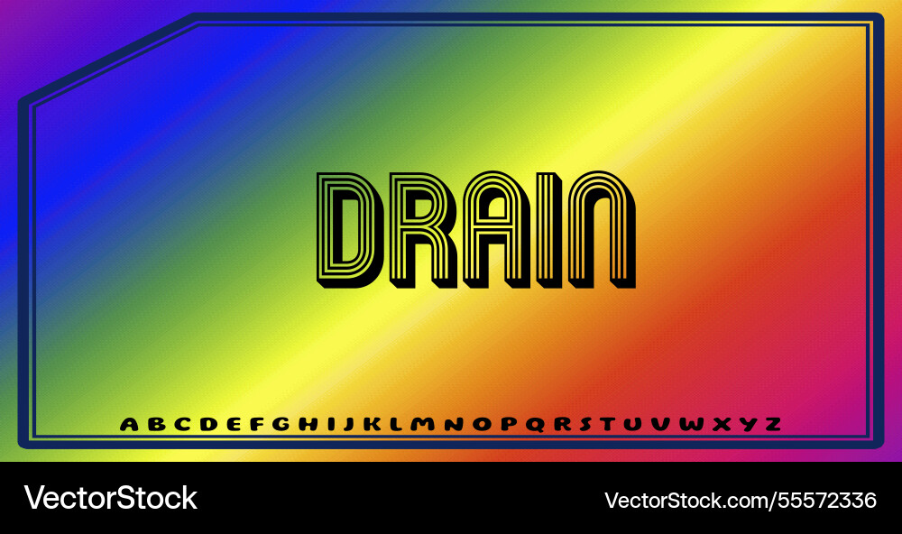 Text effects with editable colors and abstract vector image