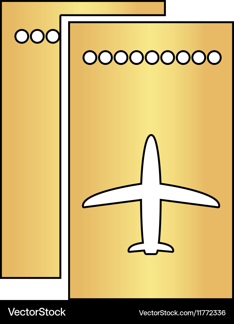 Ticket plane computer symbol Vector Image