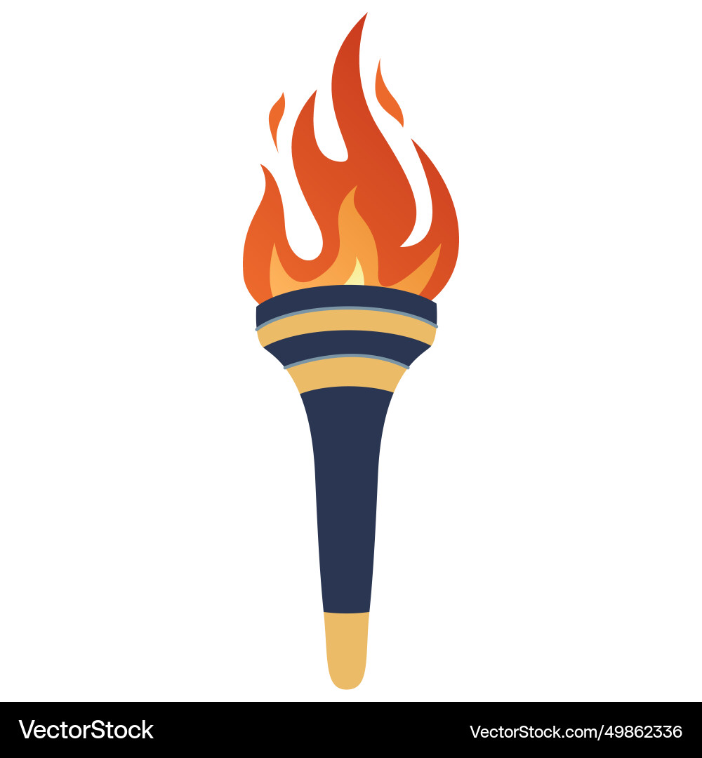 Torch with burning fire in flat design Torch with burning fire in flat design Vector Image