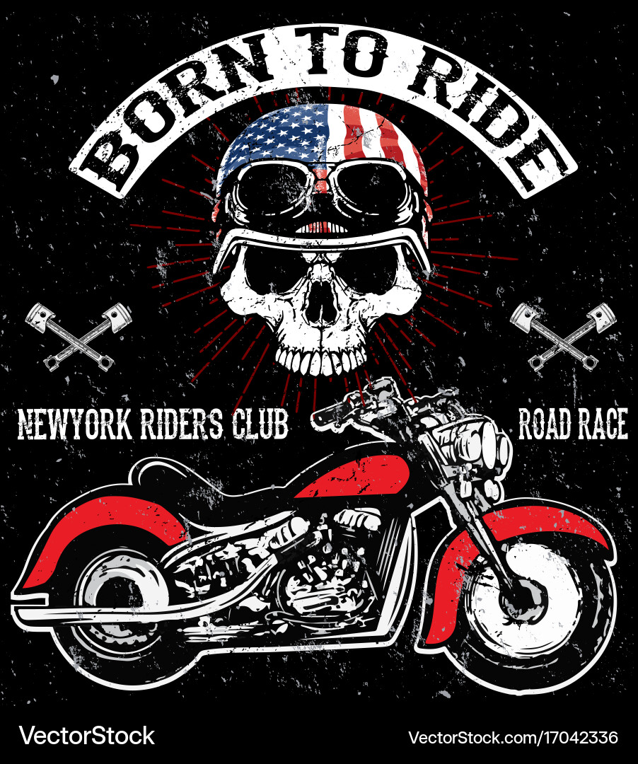 Vintage Motorcycle Tee Artwork Vector Image