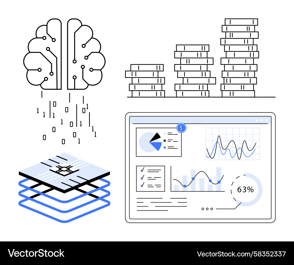 AI Data Analysis & Neural Networks Vector Image