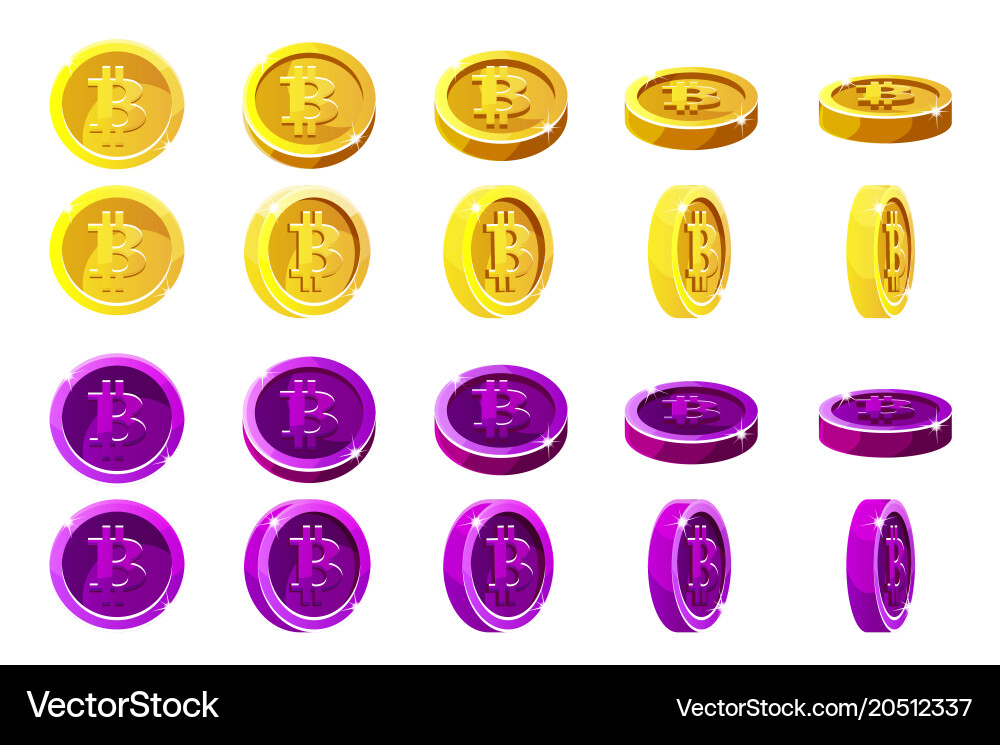 Animation rotation orange and violet 3d vector image