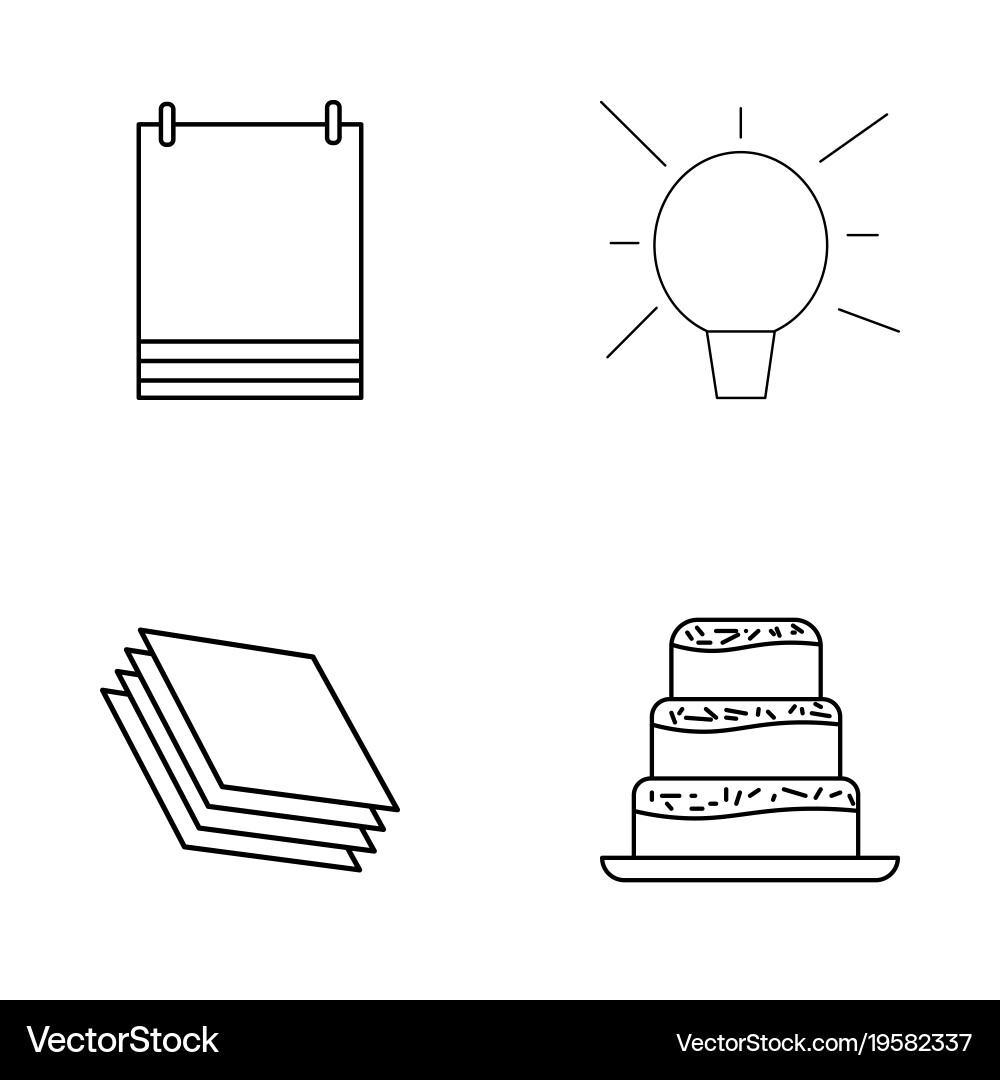 Basic elements outline icons set linear icon vector image