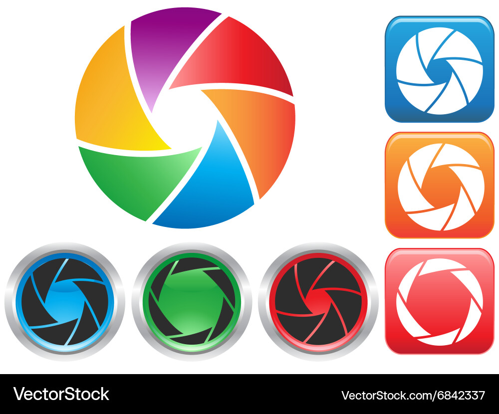 Camera Shutter Aperture Icons vector image