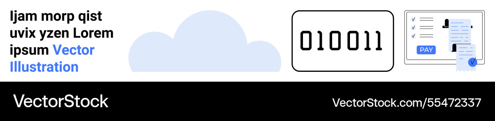 Cloud computing concept with binary code Cloud computing concept with binary code Vector Image