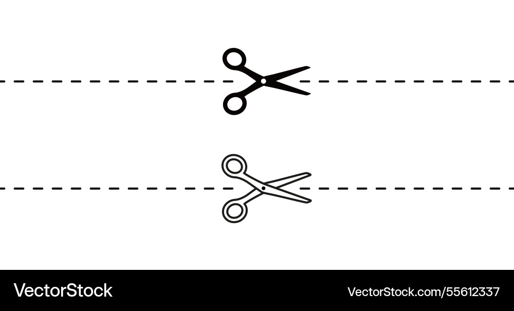 Dashed perforated seamless path with scissors Dashed perforated seamless path with scissors vector image