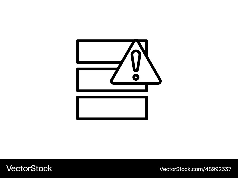 Data error icon hard drive with exclamation mark Data error icon hard drive with exclamation mark vector image