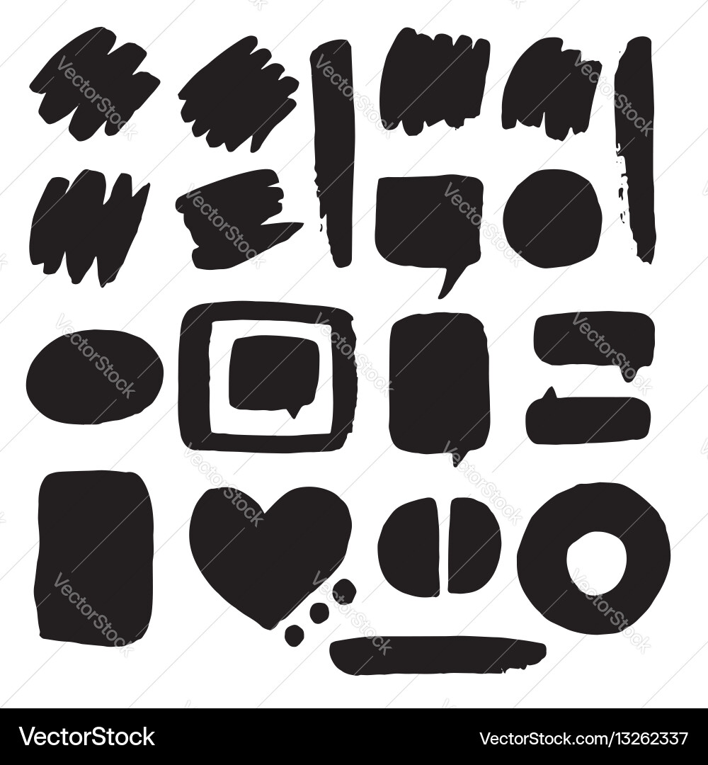 Doodle set of speech bubble vector image