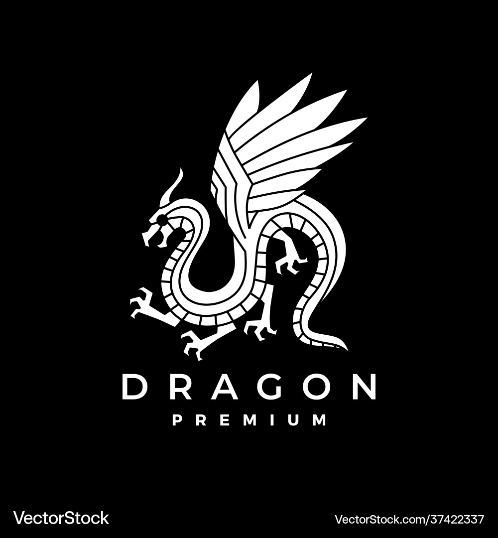 Dragon logo icon vector image