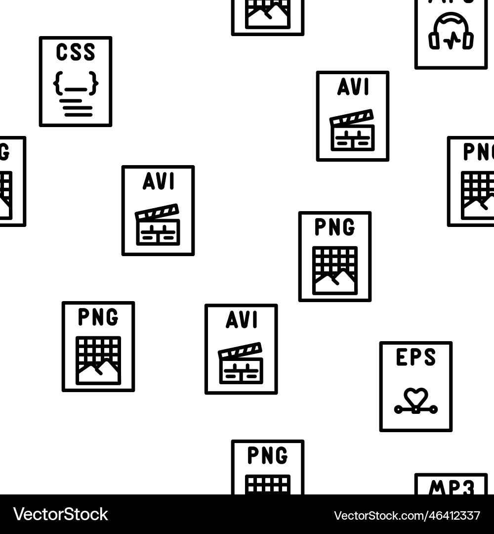 File format document seamless pattern File format document seamless pattern vector image