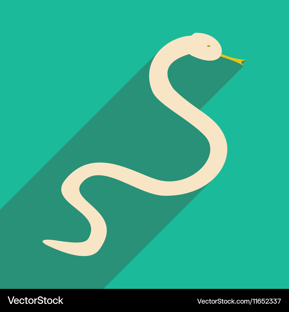Flat with shadow icon and mobile application snake vector image