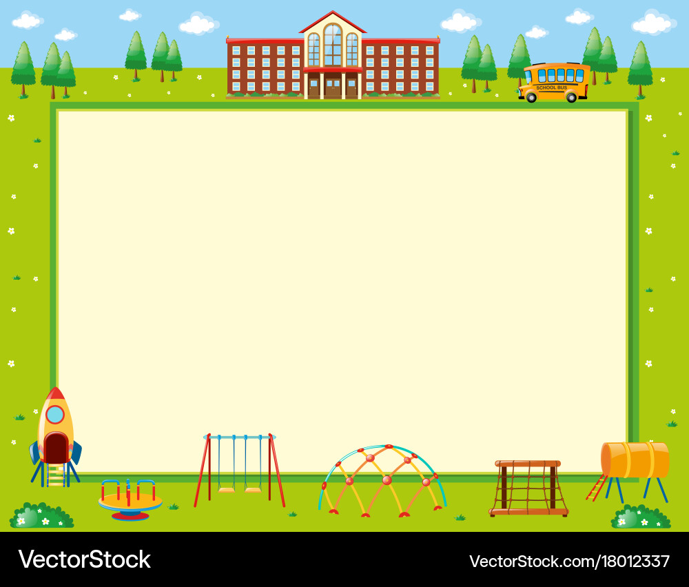 Frame design with school and playground vector image