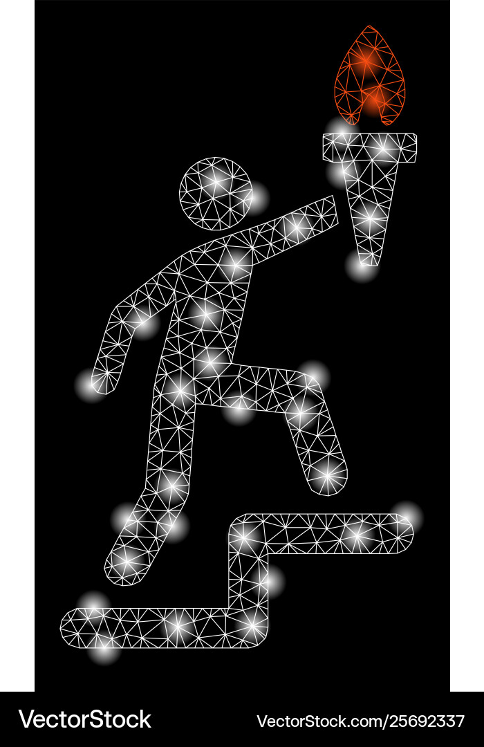 Golden square pattern climbing leader with torch Golden square pattern climbing leader with torch vector image