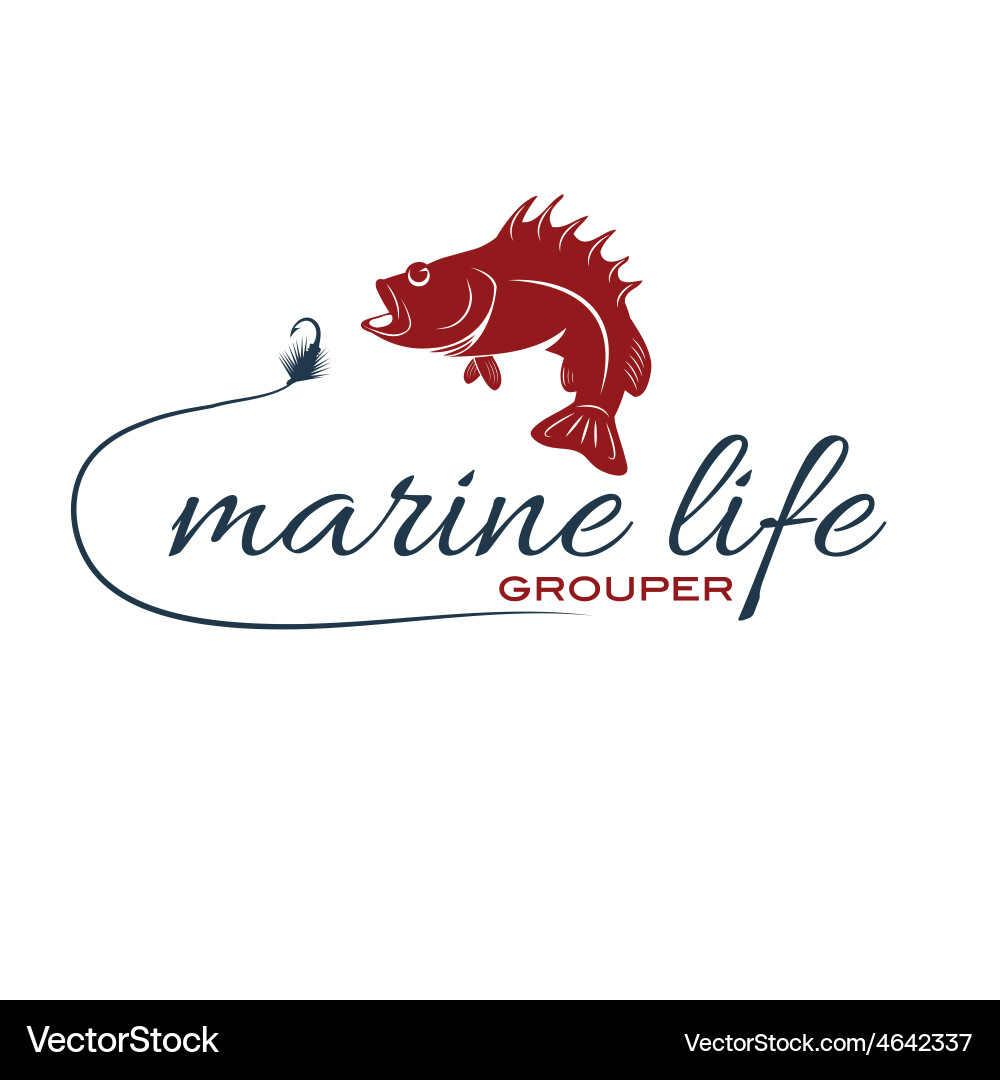 Grouper Fish Underwater Scene Vector Image