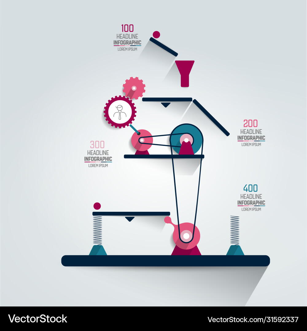 Infographic working machine graph chart scheme vector image