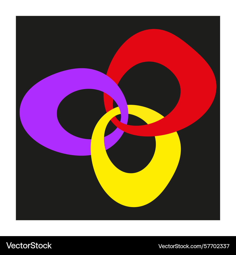 Intertwined rings abstract loop pattern vibrant Intertwined rings abstract loop pattern vibrant vector image