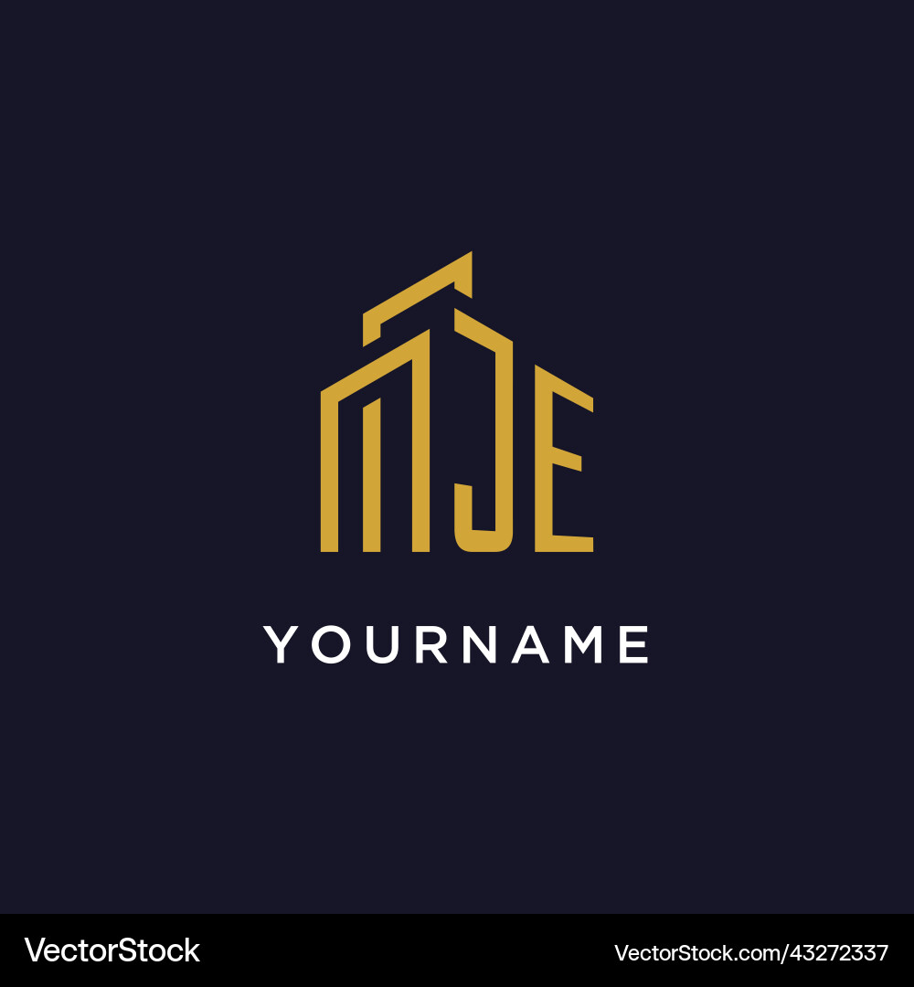 Je initial monogram with building logo design Je initial monogram with building logo design Vector Image