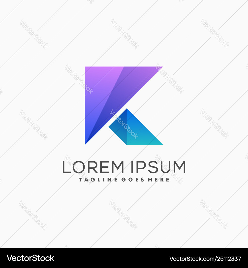 Letter k colorful concept design template Letter k colorful concept design template vector image