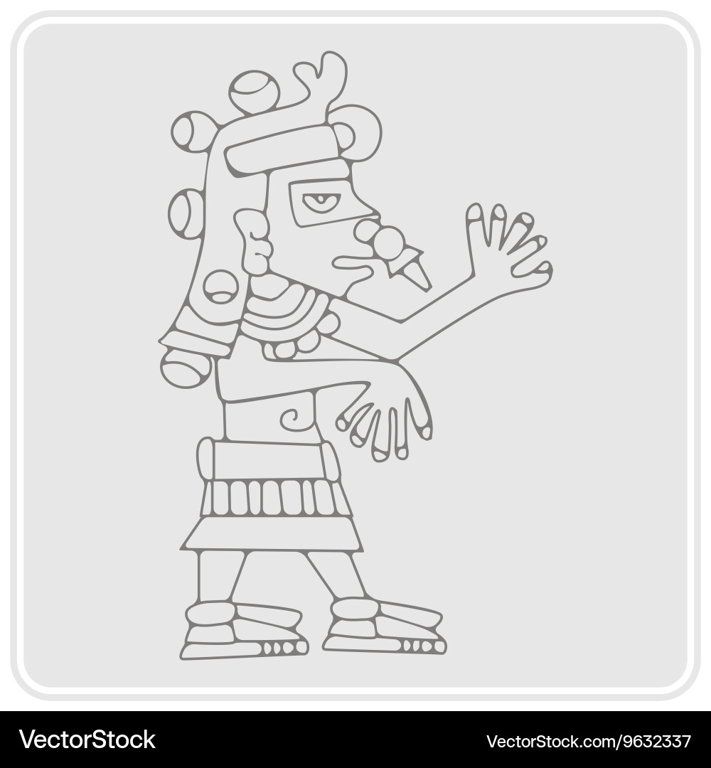 Monochrome icon with symbols from aztec codices Monochrome icon with symbols from aztec codices vector image