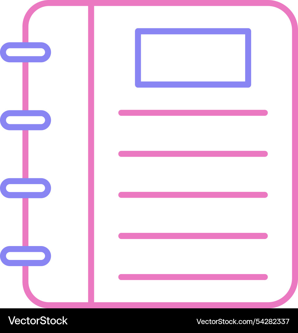 Note book line two colour icon Vector Image