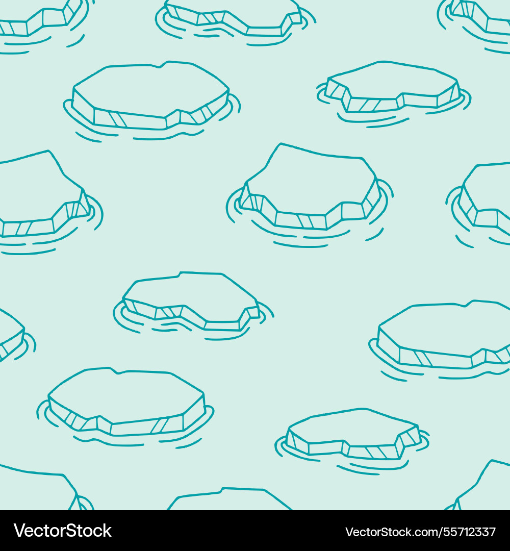 Outline floating ice seamless pattern background Outline floating ice seamless pattern background vector image