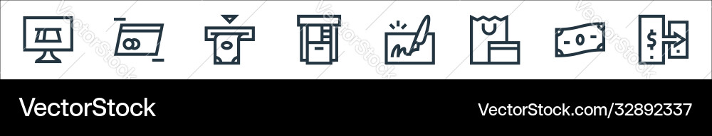 Payment line icons linear set quality Payment line icons linear set quality vector image