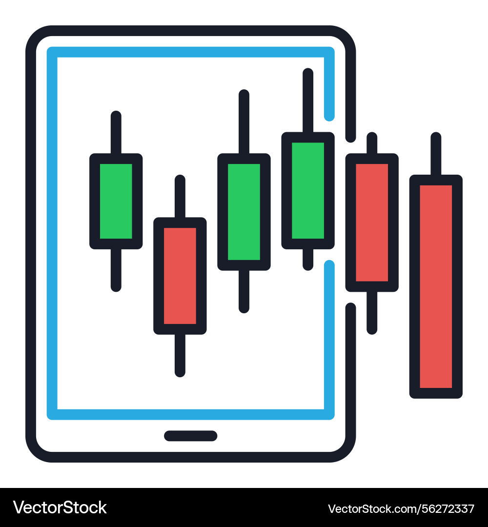 Smartphone sscreen with candlestick pattern chart Vector Image