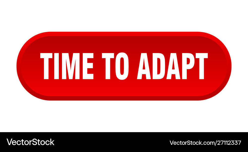 Time to adapt button rounded red Vector Image