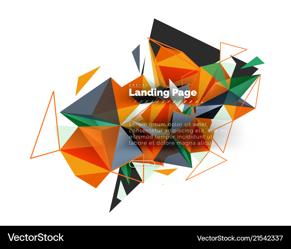 Triangular design abstract background landing Triangular design abstract background landing vector image
