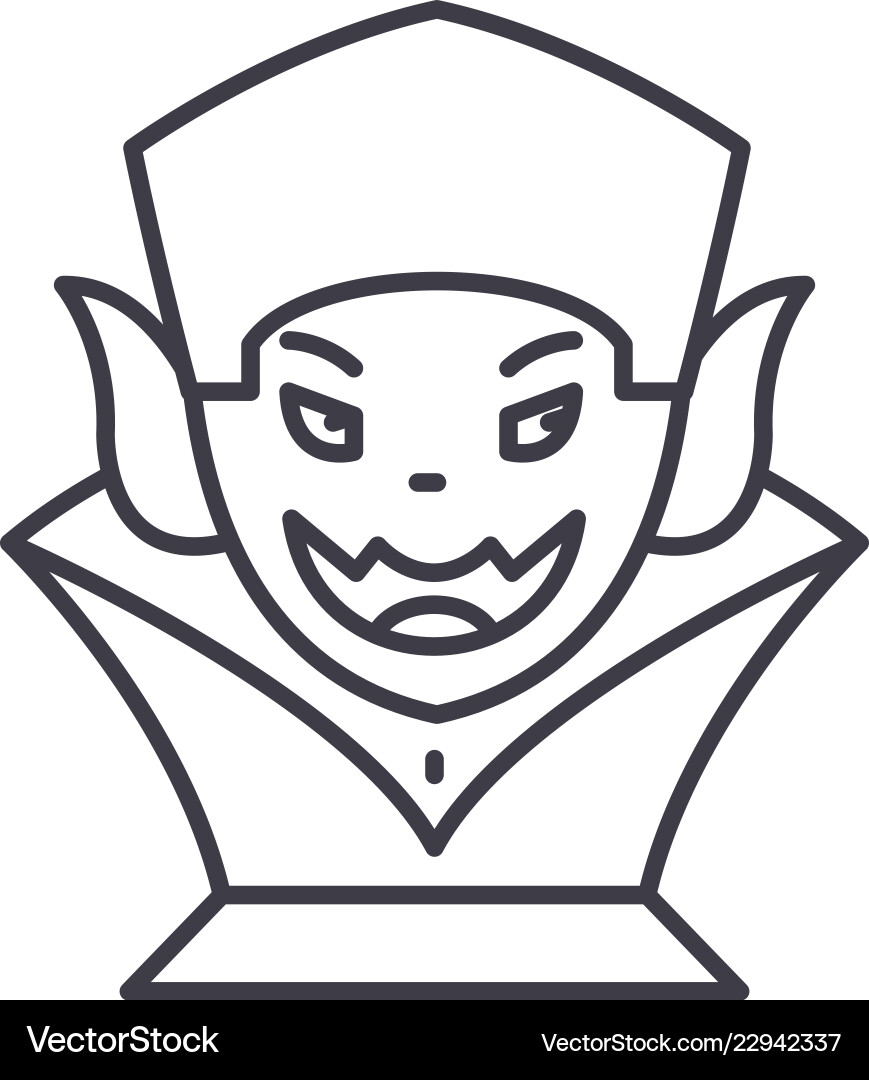 Vampire line icon concept linear Vampire line icon concept linear Vector Image