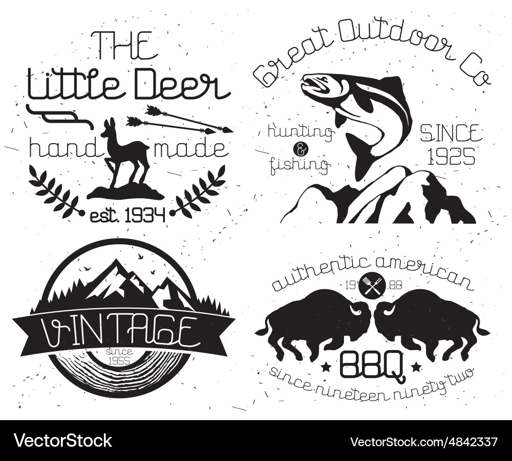 Vintage Mountain Badges Vector Image