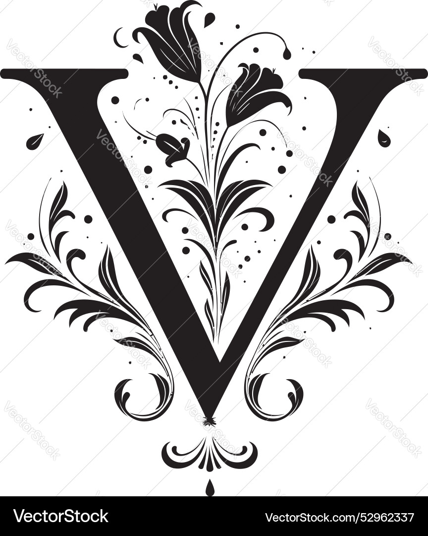 Virtuoso script skilled font v art voltaic Virtuoso script skilled font v art voltaic vector image