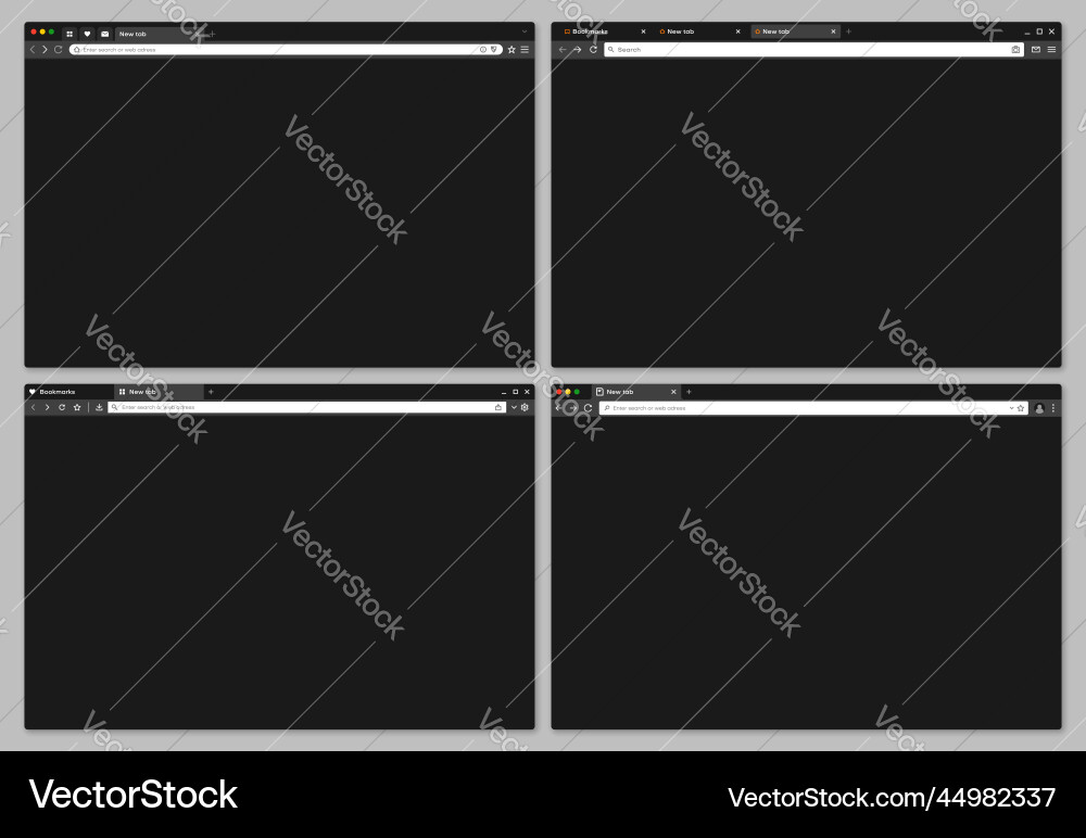 Web browser window mockup internet page interface Web browser window mockup internet page interface vector image