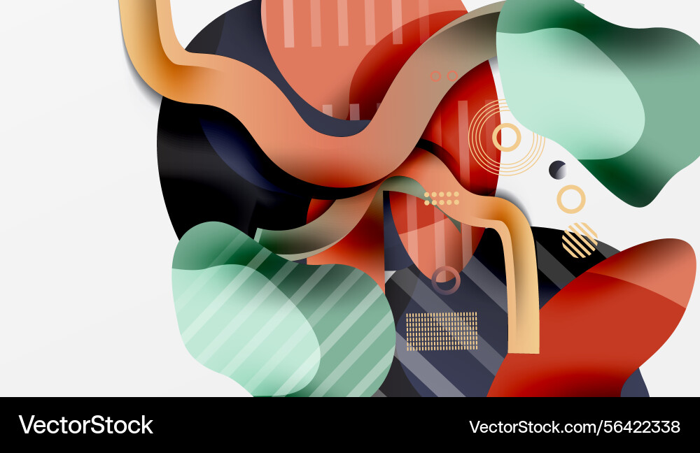 Abstract fluid shapes overlap creating dynamic Abstract fluid shapes overlap creating dynamic vector image