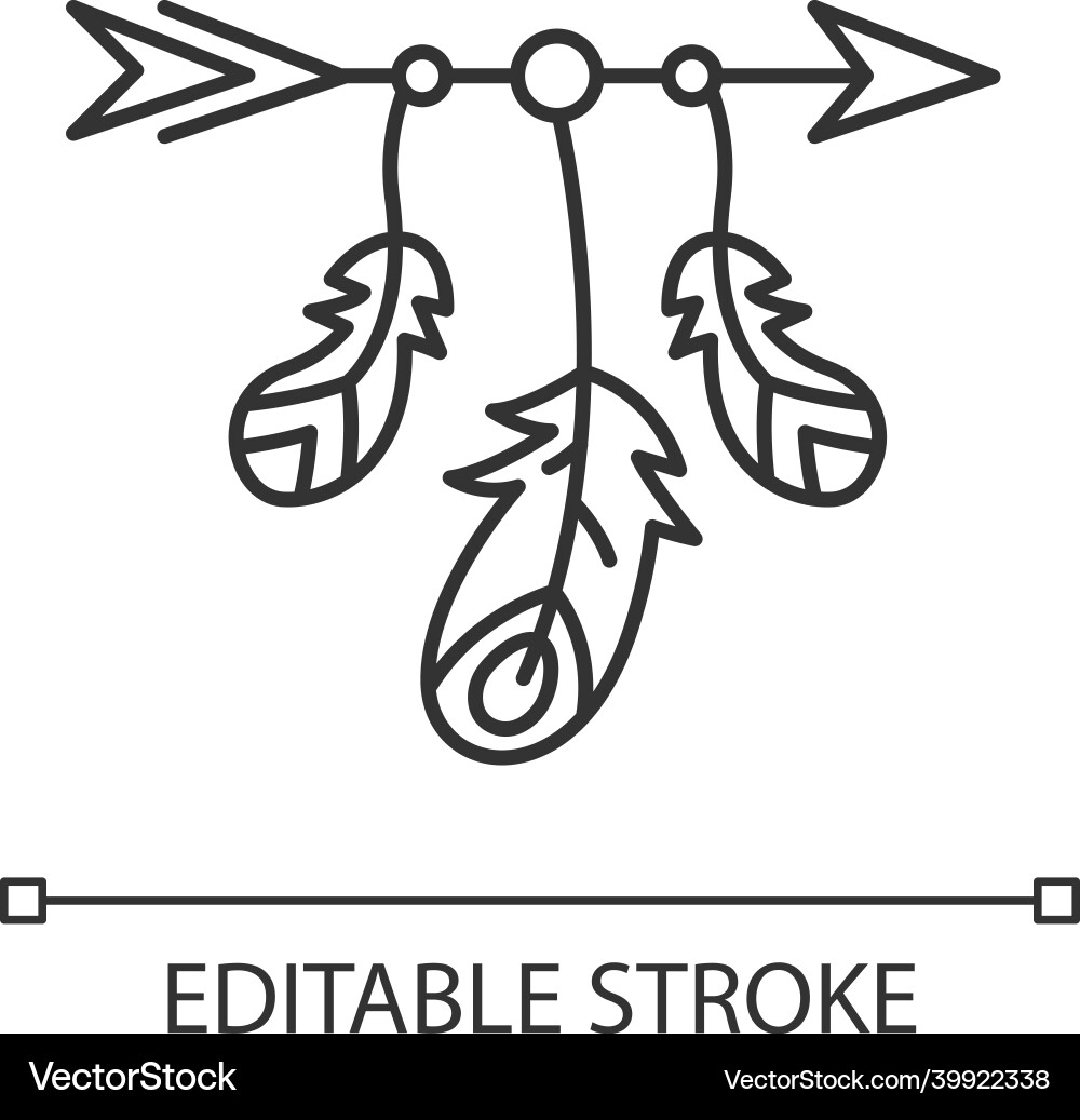 Arrow and feathers in boho style pixel perfect Arrow and feathers in boho style pixel perfect vector image