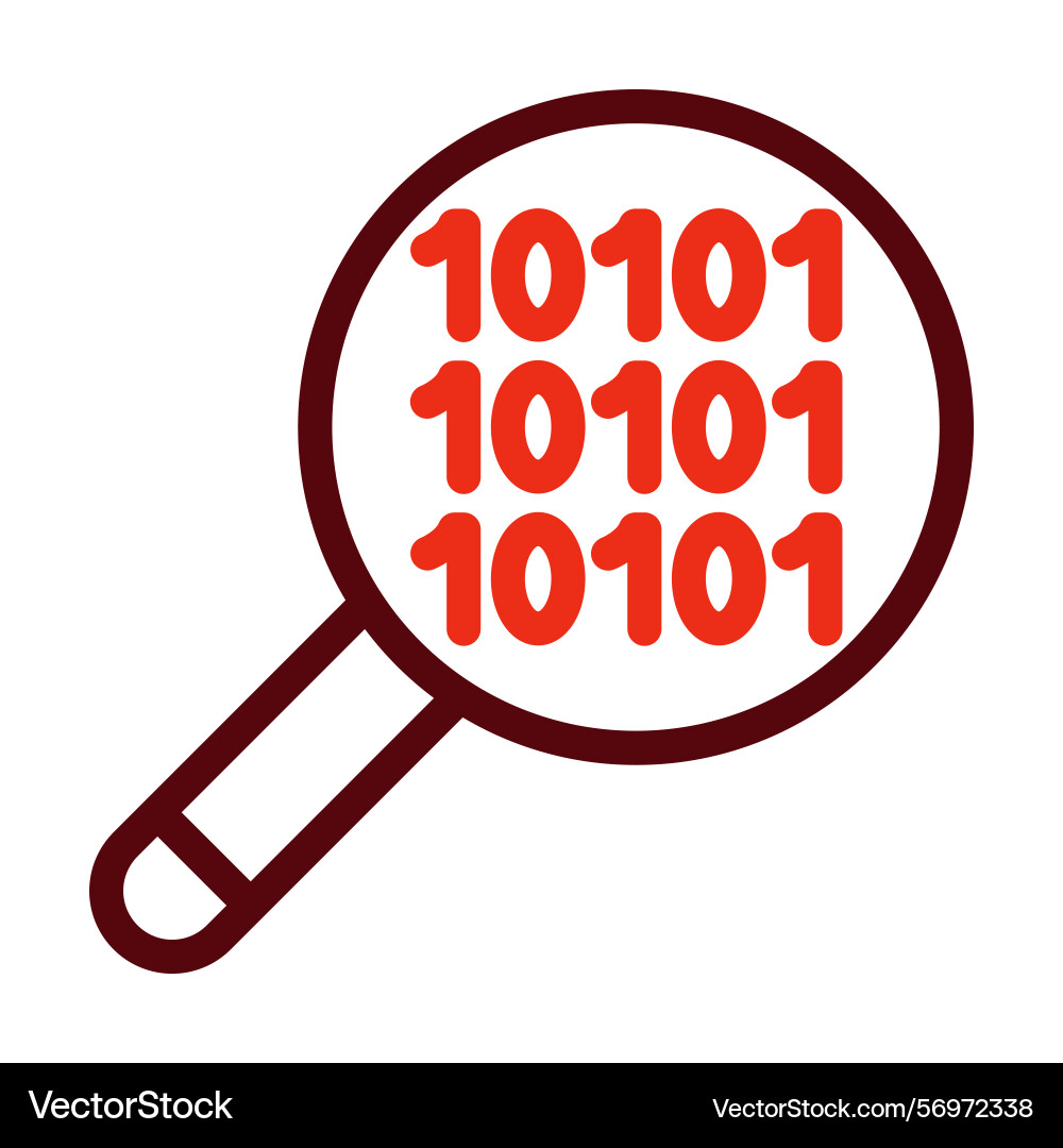 Code search thick line two color icons vector image