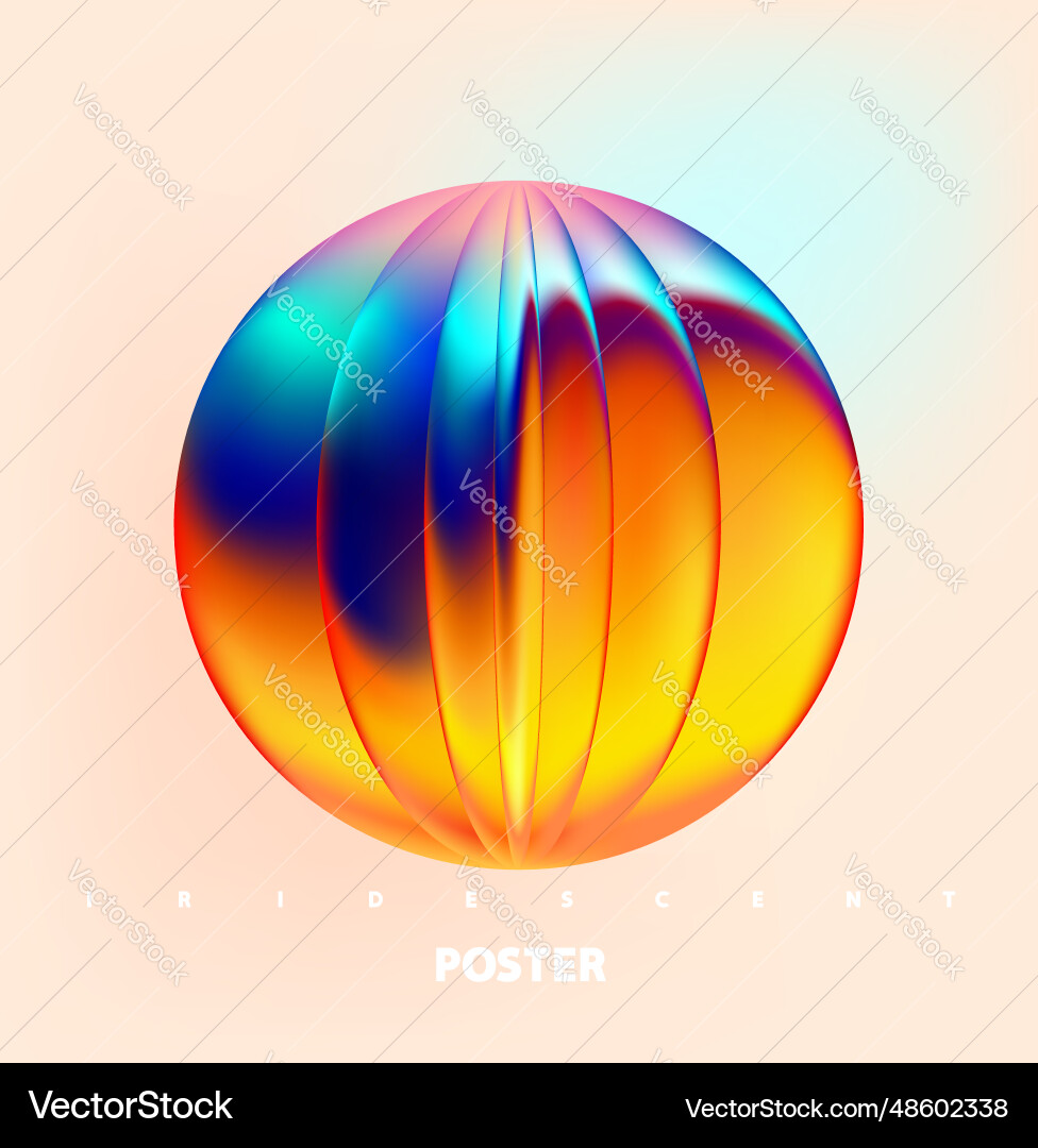 Colorful iridescent liquid sphere Colorful iridescent liquid sphere vector image