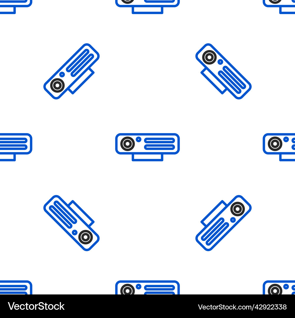 Line web camera icon isolated seamless pattern Line web camera icon isolated seamless pattern vector image