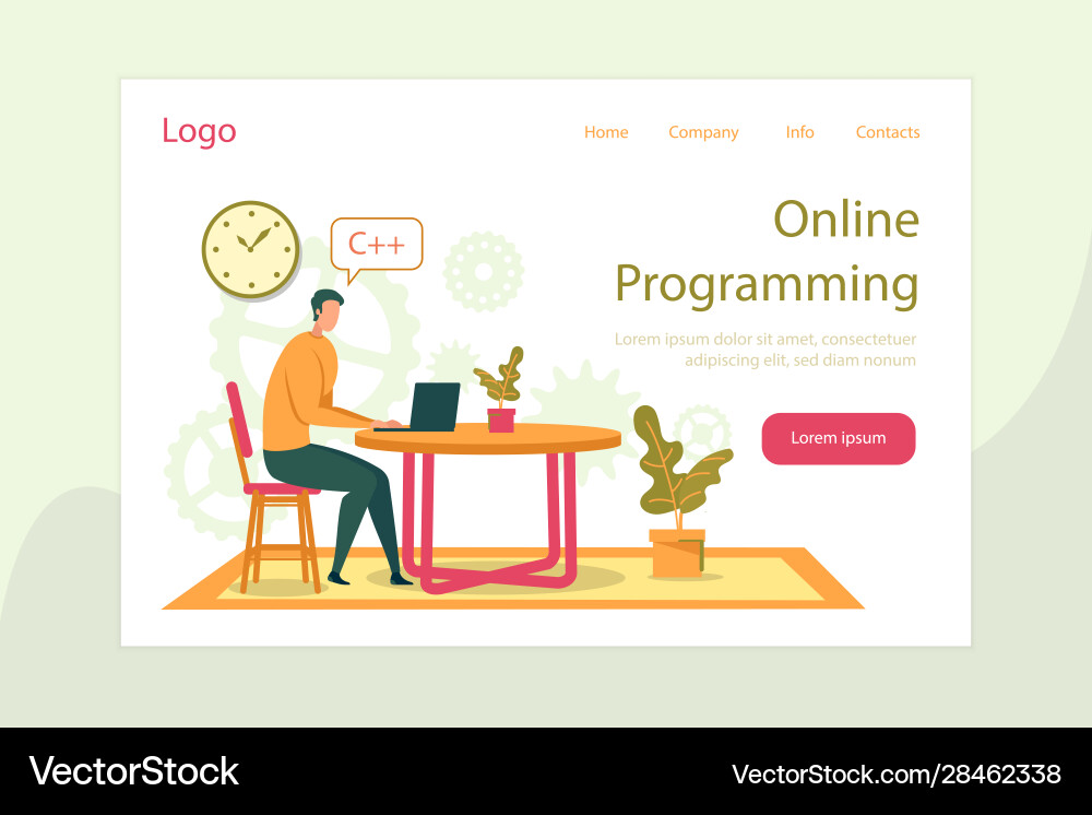 Online programming and coding services banner Online programming and coding services banner vector image