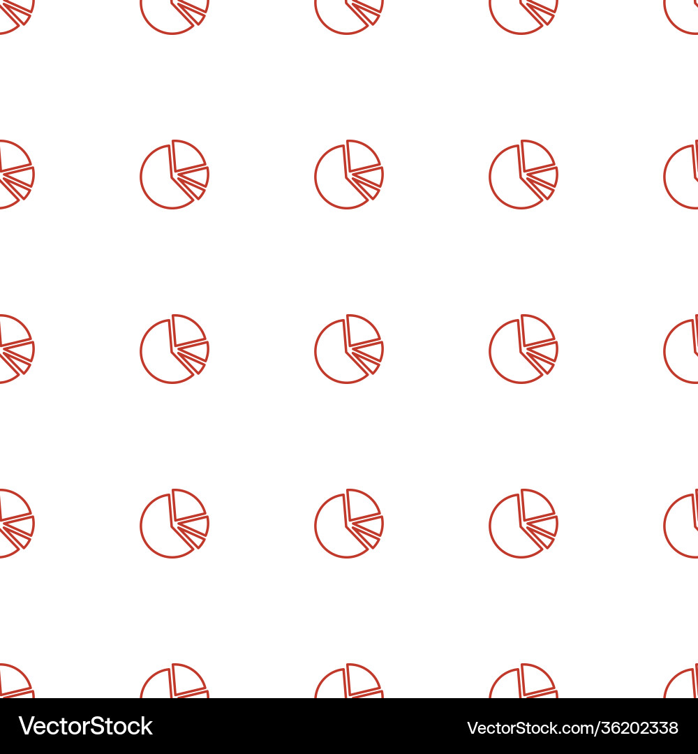 Pie chart icon pattern seamless white background vector image