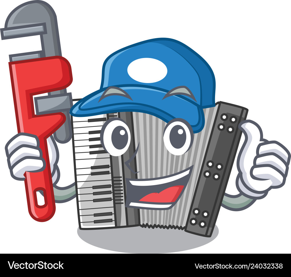 Plumber accordion isolated with in the character Plumber accordion isolated with in the character vector image