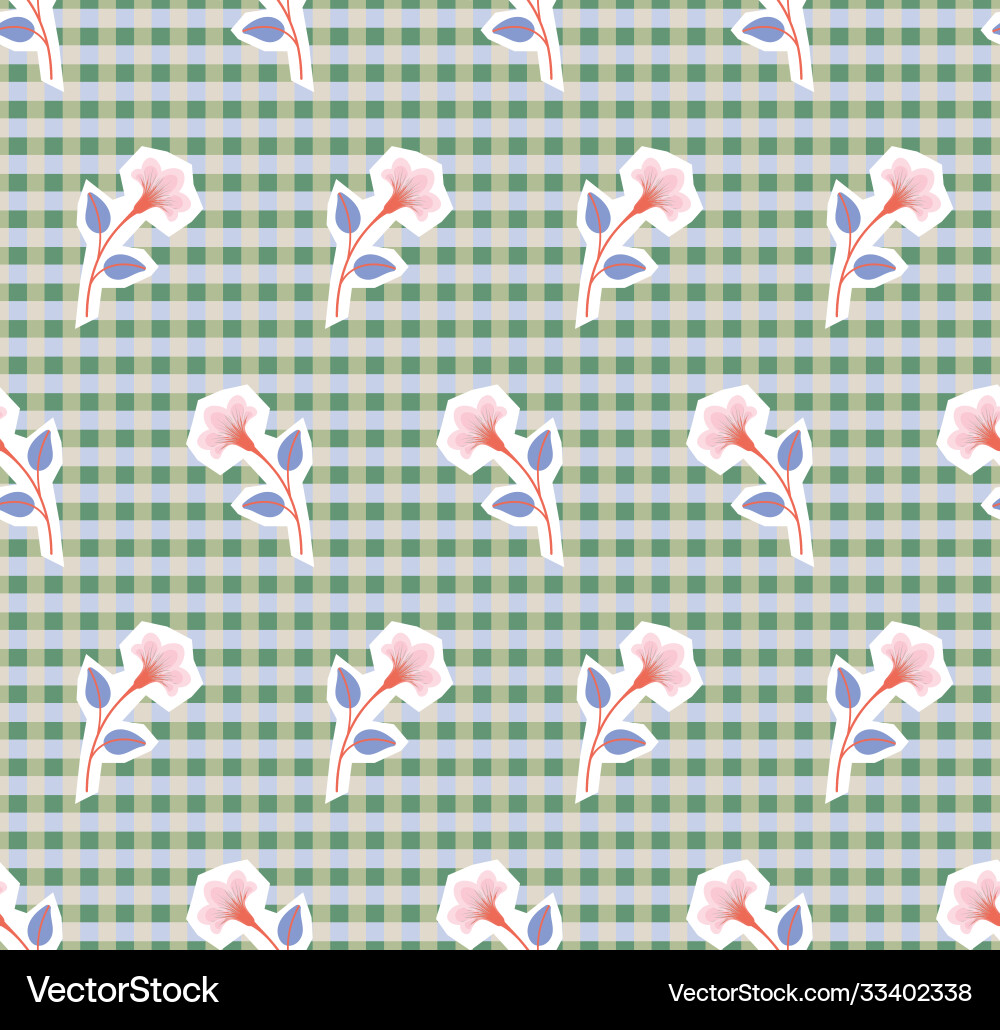 Repeat symmetrical botanical pattern horizontal Vector Image